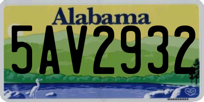 AL license plate 5AV2932