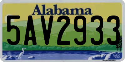 AL license plate 5AV2933