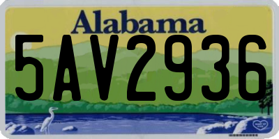 AL license plate 5AV2936