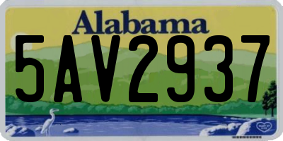 AL license plate 5AV2937