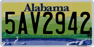 AL license plate 5AV2942