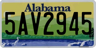 AL license plate 5AV2945