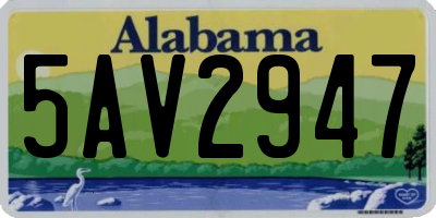 AL license plate 5AV2947