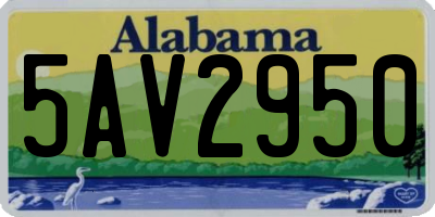 AL license plate 5AV2950
