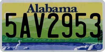 AL license plate 5AV2953