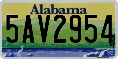 AL license plate 5AV2954