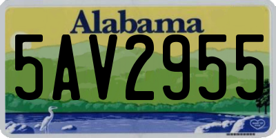 AL license plate 5AV2955