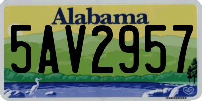 AL license plate 5AV2957