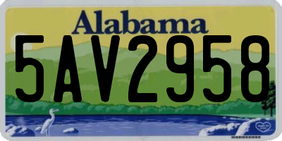 AL license plate 5AV2958
