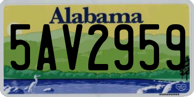 AL license plate 5AV2959