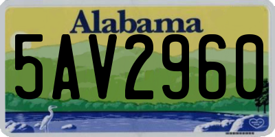 AL license plate 5AV2960