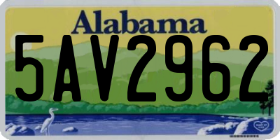 AL license plate 5AV2962