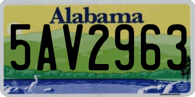 AL license plate 5AV2963