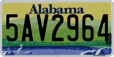 AL license plate 5AV2964
