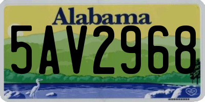 AL license plate 5AV2968