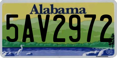 AL license plate 5AV2972
