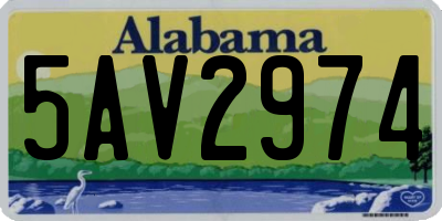 AL license plate 5AV2974