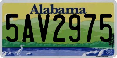 AL license plate 5AV2975