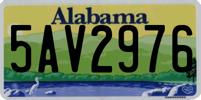 AL license plate 5AV2976