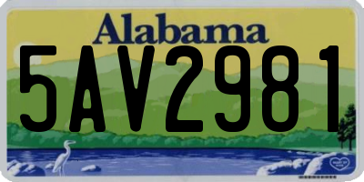 AL license plate 5AV2981