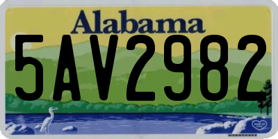 AL license plate 5AV2982