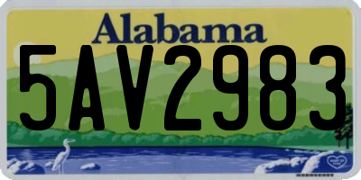 AL license plate 5AV2983