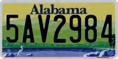 AL license plate 5AV2984
