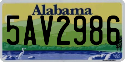 AL license plate 5AV2986