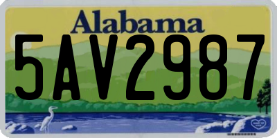 AL license plate 5AV2987