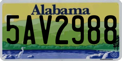AL license plate 5AV2988