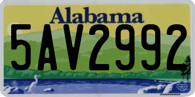 AL license plate 5AV2992