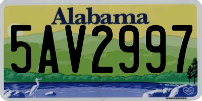 AL license plate 5AV2997