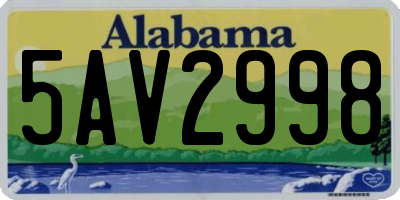 AL license plate 5AV2998