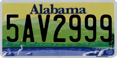 AL license plate 5AV2999