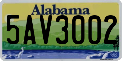 AL license plate 5AV3002