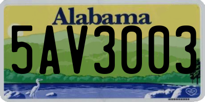 AL license plate 5AV3003
