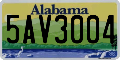 AL license plate 5AV3004