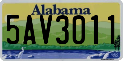 AL license plate 5AV3011