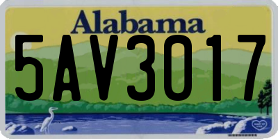 AL license plate 5AV3017