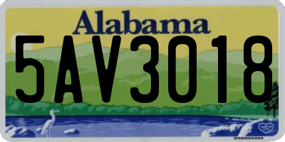 AL license plate 5AV3018