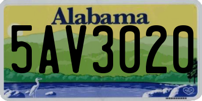 AL license plate 5AV3020