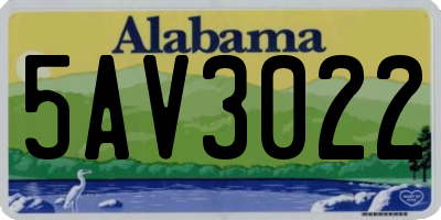 AL license plate 5AV3022