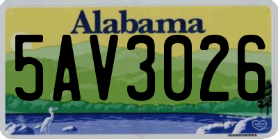AL license plate 5AV3026