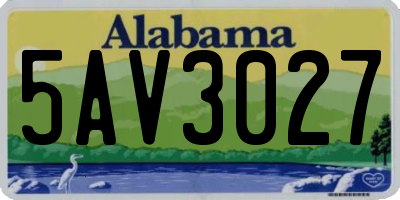 AL license plate 5AV3027