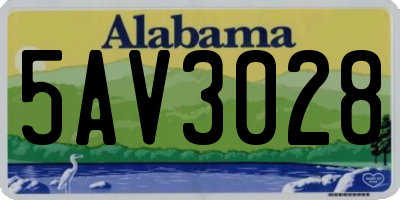 AL license plate 5AV3028