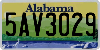 AL license plate 5AV3029