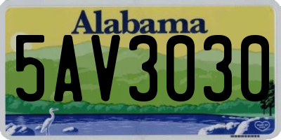 AL license plate 5AV3030