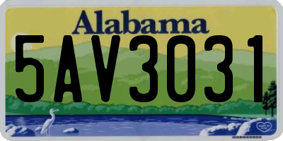 AL license plate 5AV3031