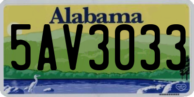 AL license plate 5AV3033