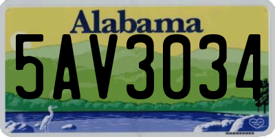 AL license plate 5AV3034